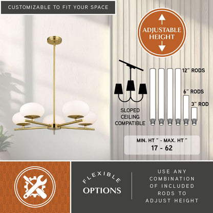 Sloane 27” 5 Light Chandelier