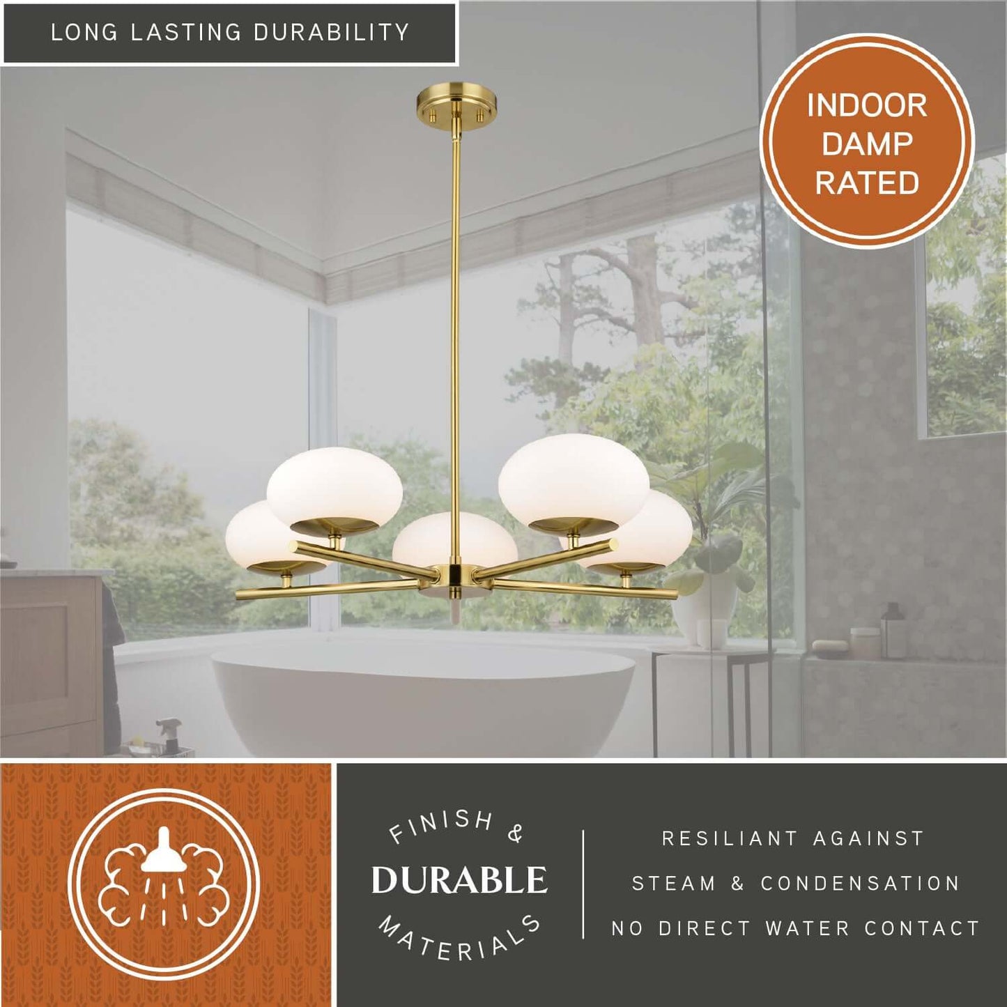 Sloane 27” 5 Light Chandelier