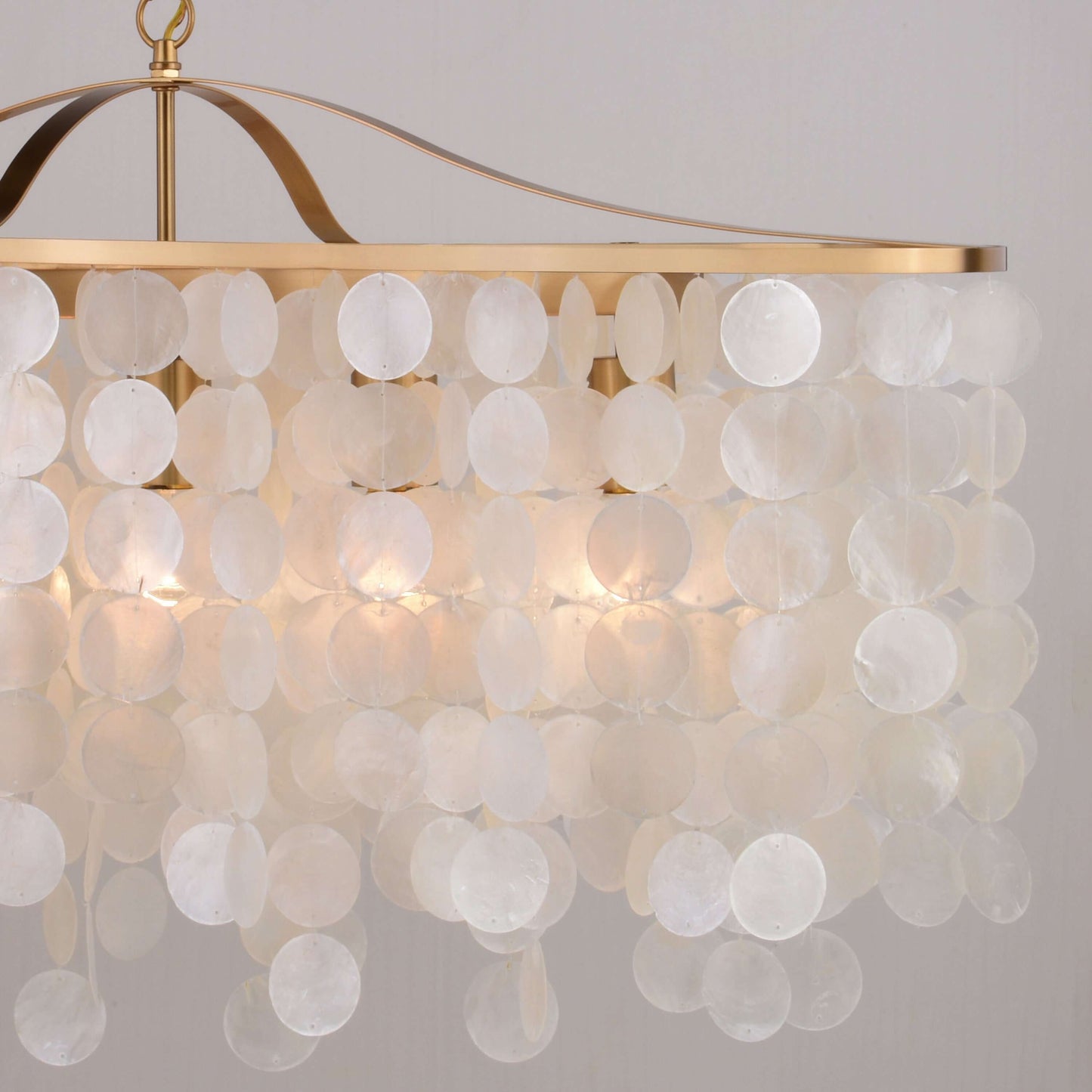 Elsa Capiz Shell 35.75” 5 Light Linear Chandelier