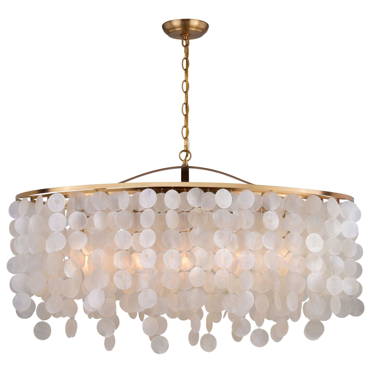 Elsa Capiz Shell 35.75” 5 Light Linear Chandelier