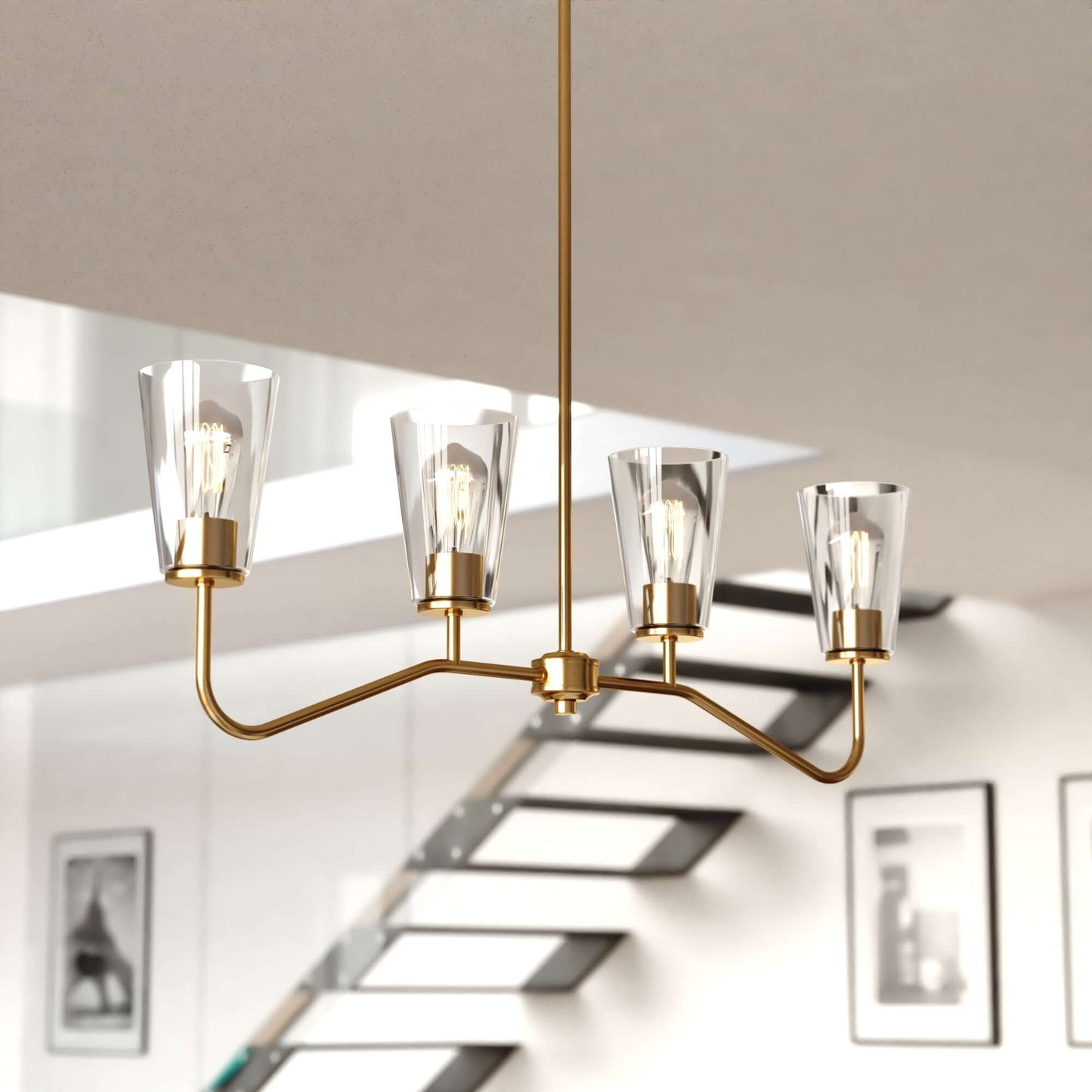 Beverly 36” 4 Light Linear Chandelier