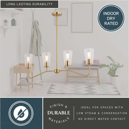 Beverly 36” 4 Light Linear Chandelier