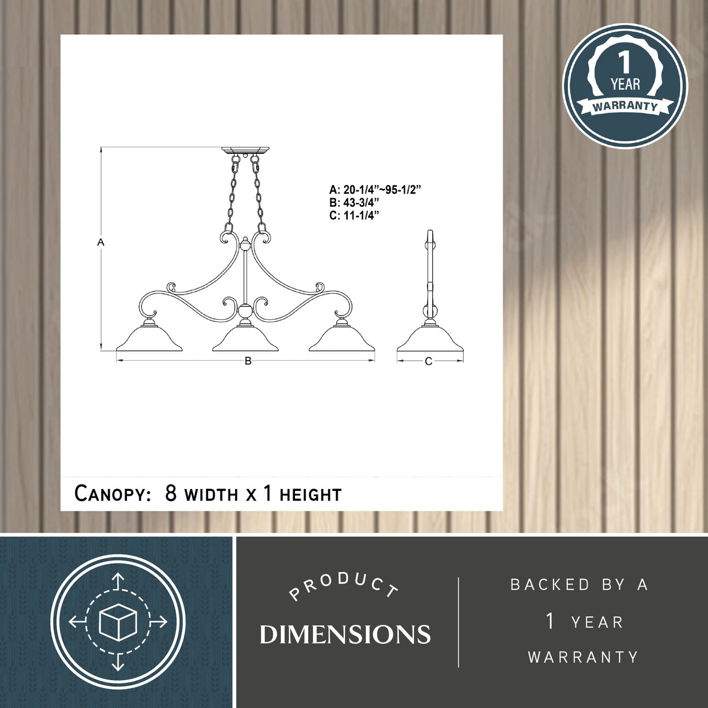 Monrovia 3 Light Linear Chandelier