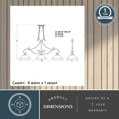 Monrovia 3 Light Linear Chandelier