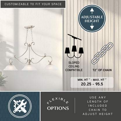 Monrovia 3 Light Linear Chandelier