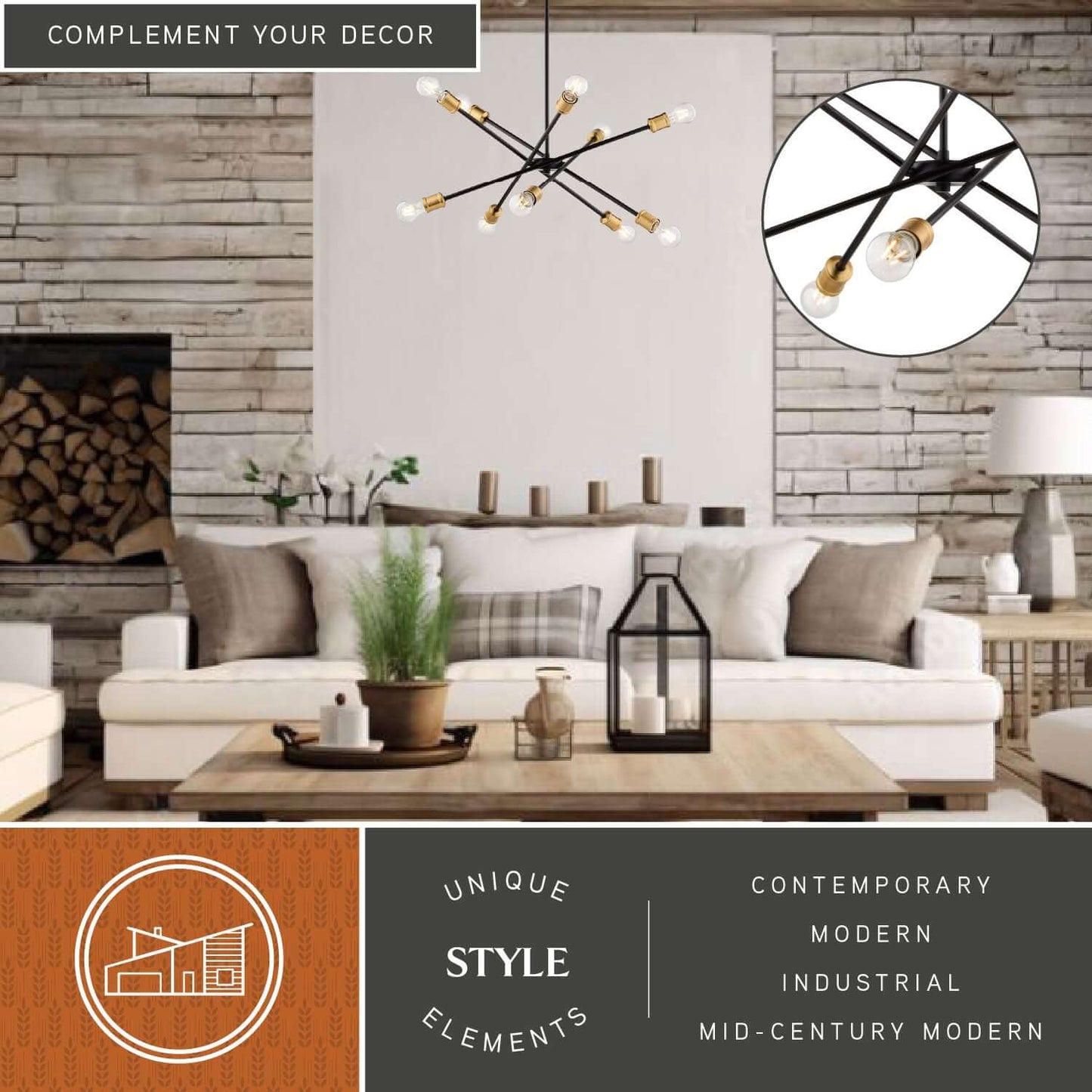 Gresham 32” 10 Light Chandelier