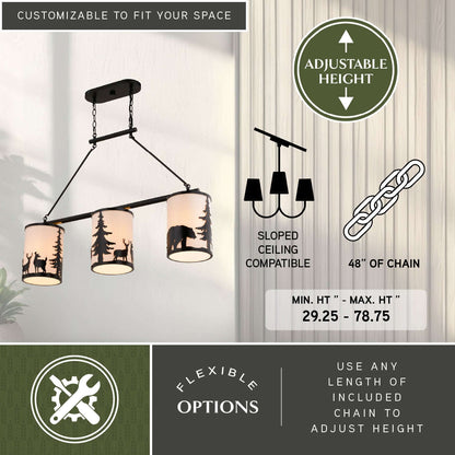 Acadia 3 Light Linear Chandelier