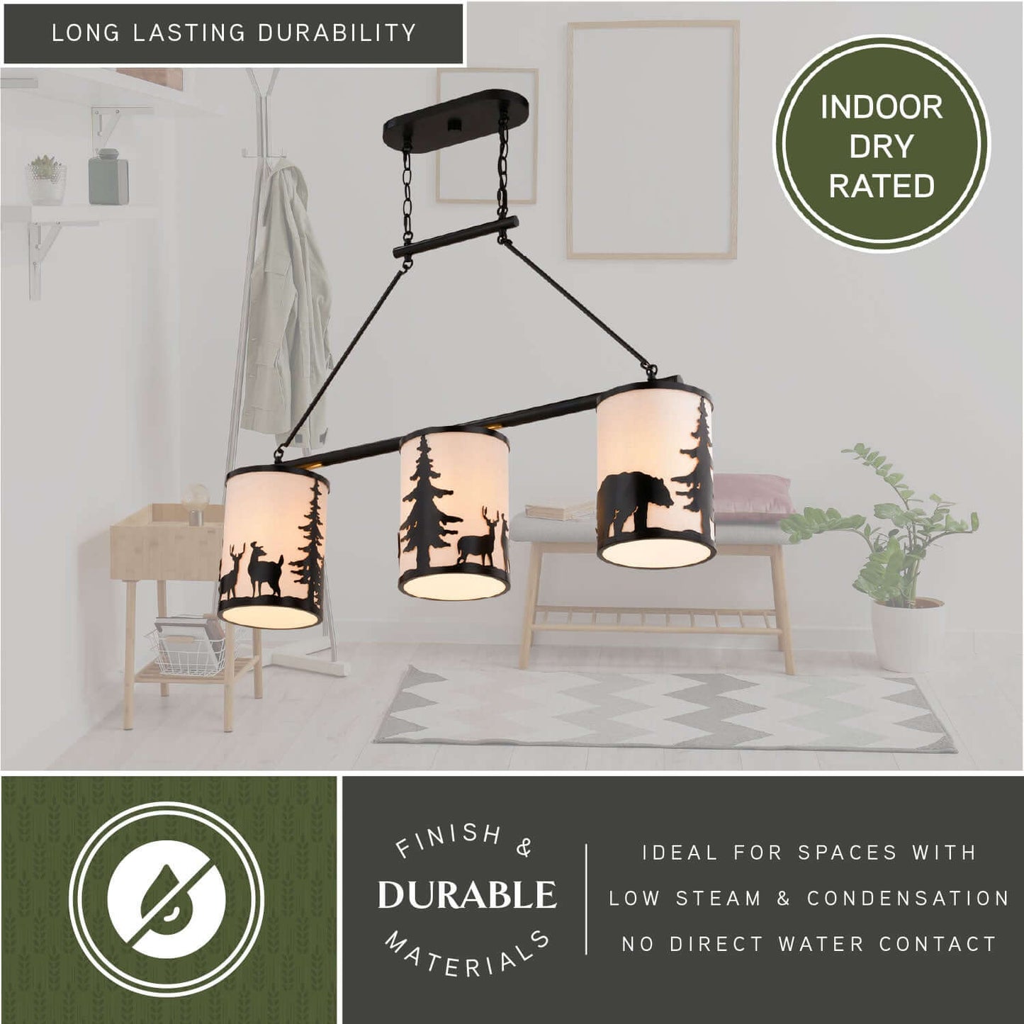 Acadia 3 Light Linear Chandelier