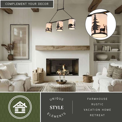 Acadia 3 Light Linear Chandelier