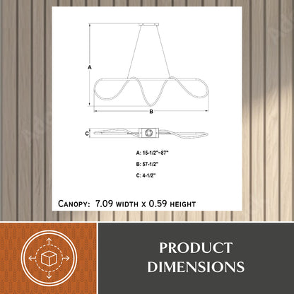 Bowman 59” W LED Linear Chandelier