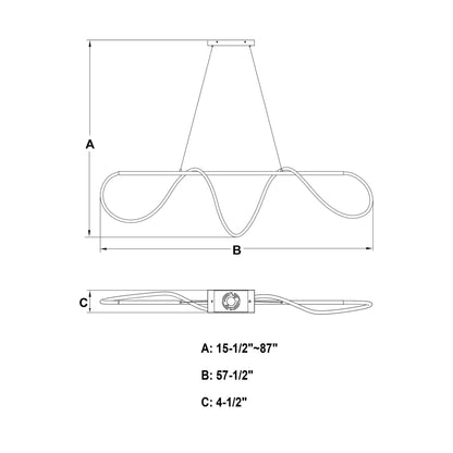 Bowman 59” W LED Linear Chandelier