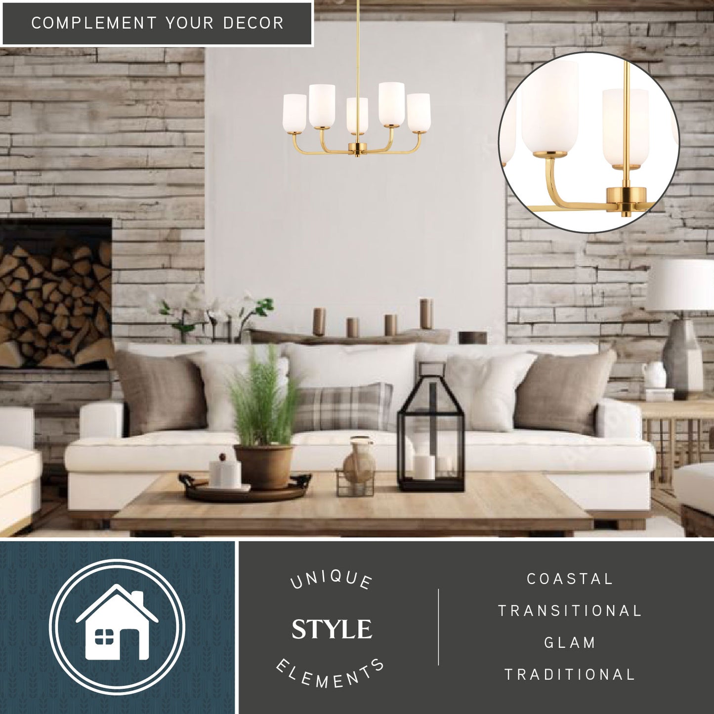 Shelby 26” 5 Light Chandelier