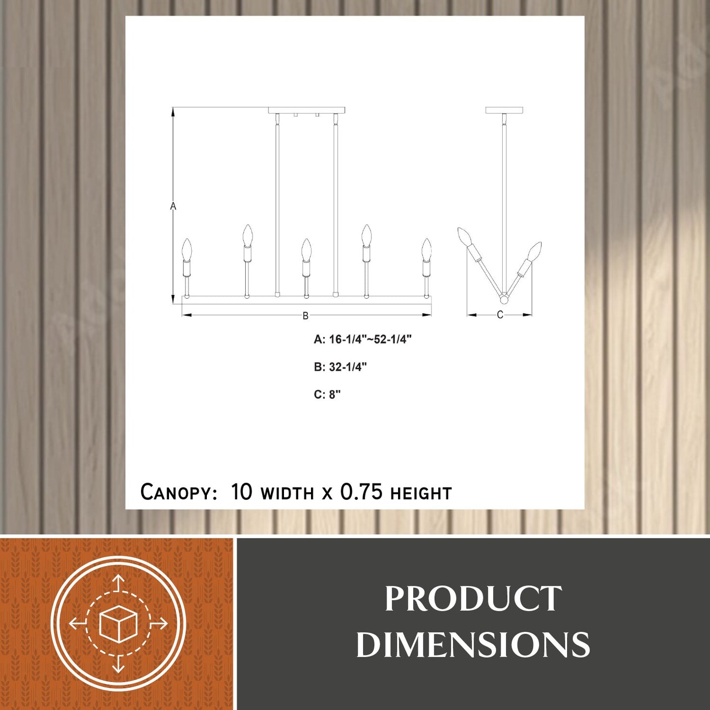 Warwick 32.25” W 10 Light Linear Chandelier