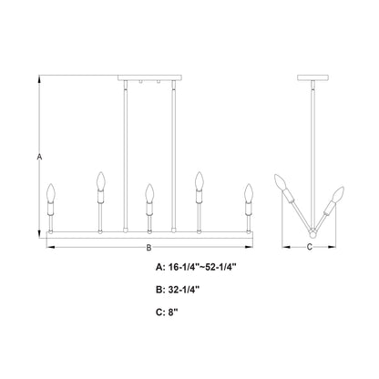 Warwick 32.25” W 10 Light Linear Chandelier