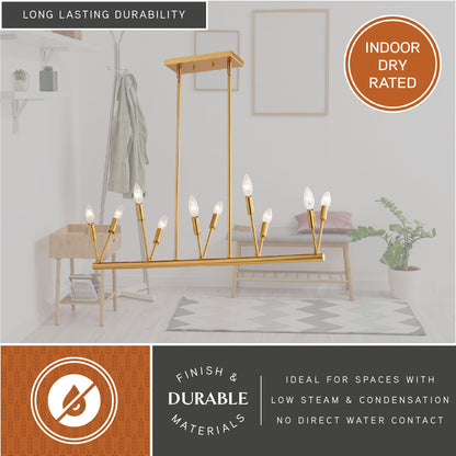 Warwick 32.25” W 10 Light Linear Chandelier