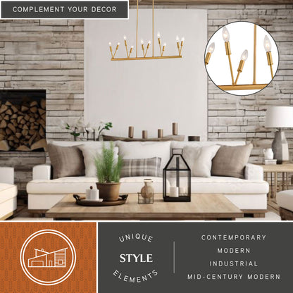 Warwick 32.25” W 10 Light Linear Chandelier