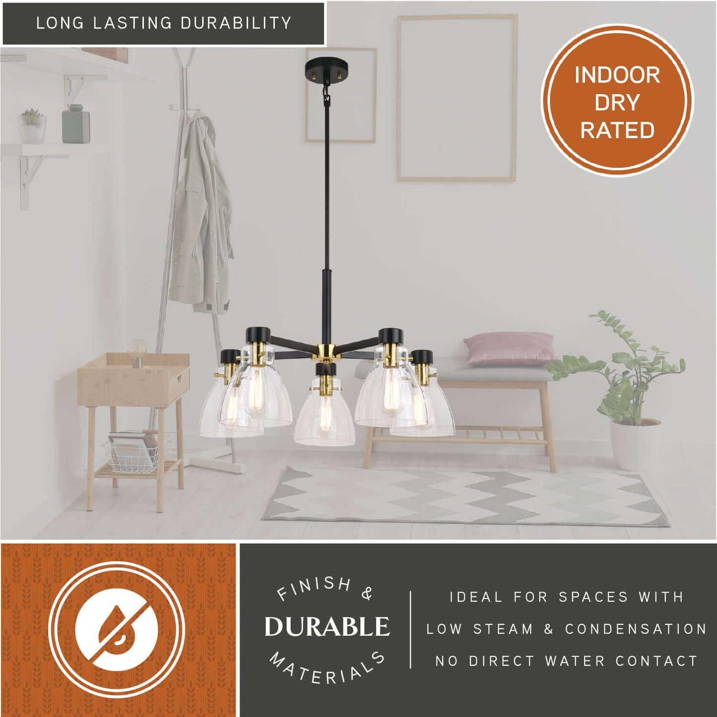 Elgin 27” 5 Light Chandelier