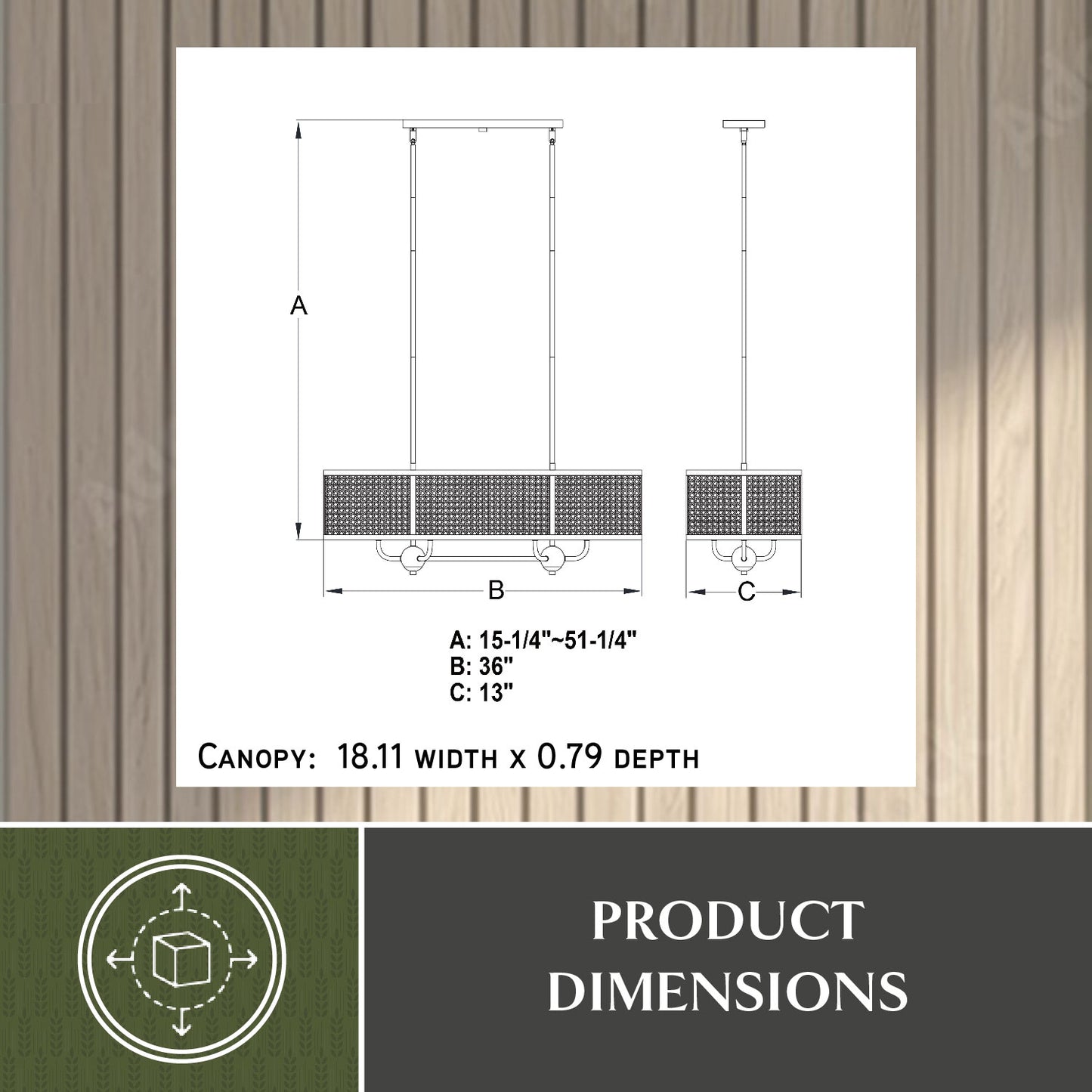 Berens 36” W 6 Light Linear Chandelier