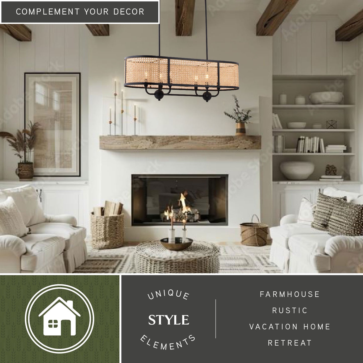 Berens 36” W 6 Light Linear Chandelier