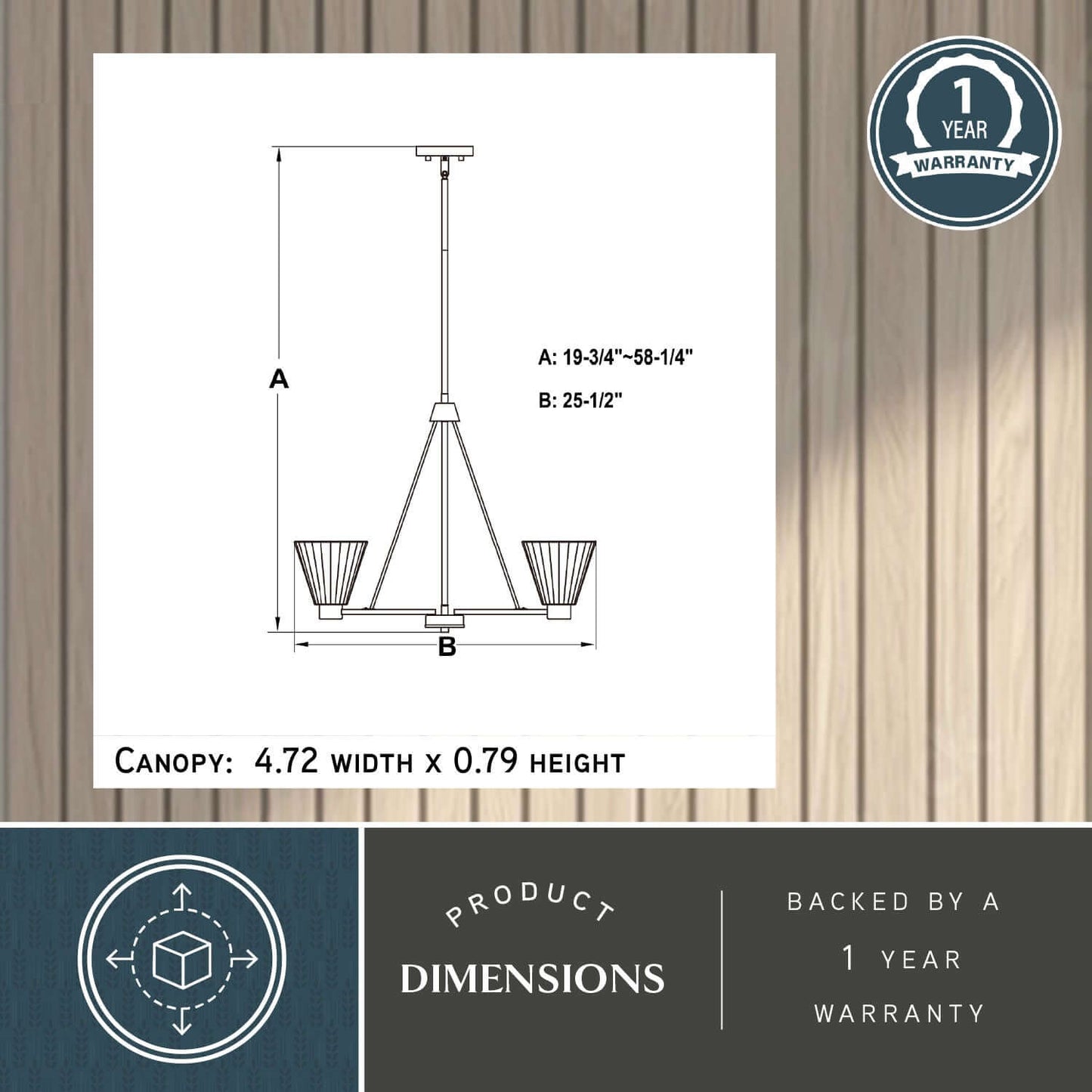 Dalton 25.5” 5 Light Chandelier