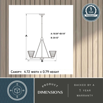 Dalton 25.5” 5 Light Chandelier