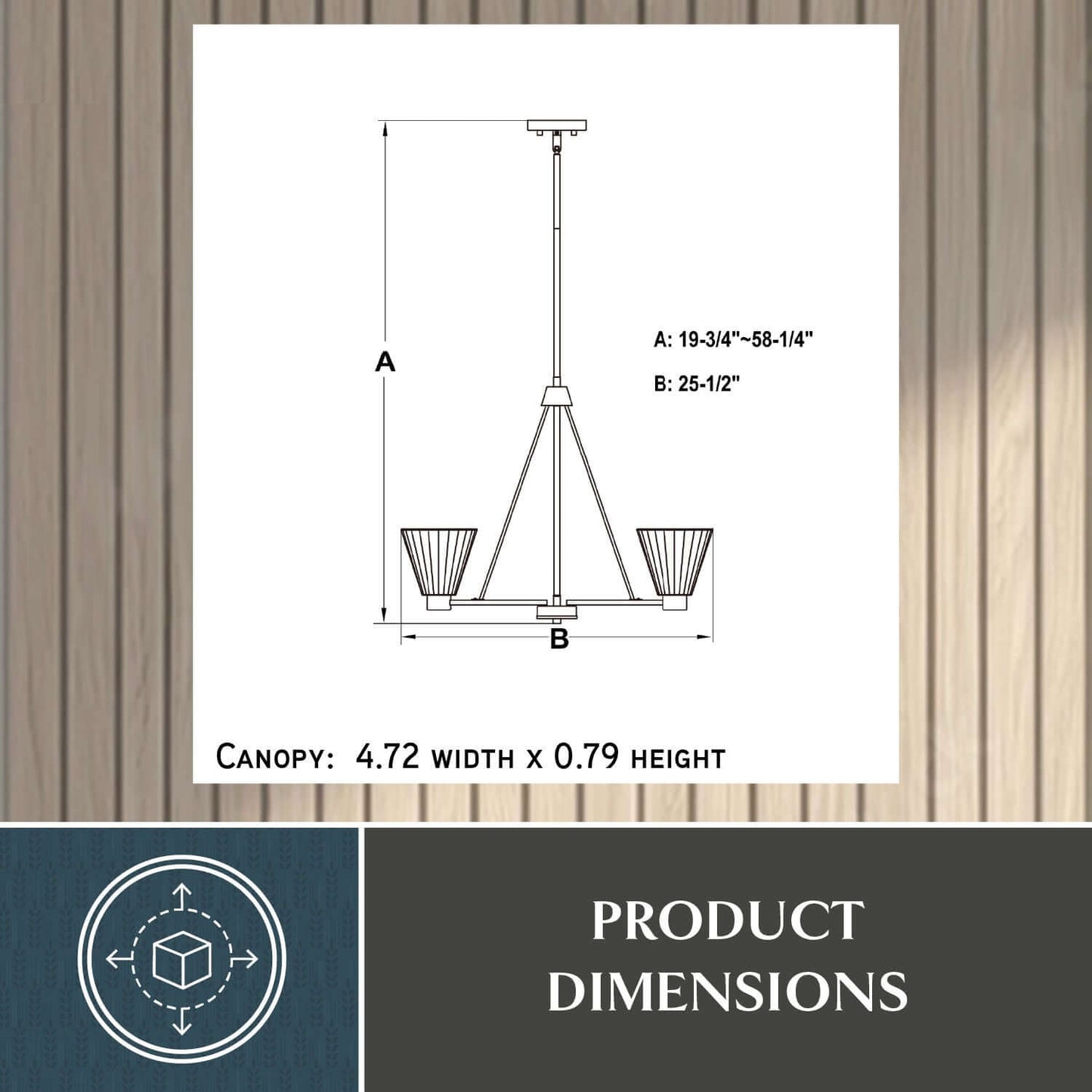 Dalton 25.5” 5 Light Chandelier