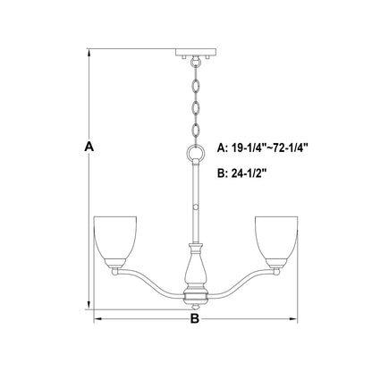 Bellwood 24.5” 5 Light Chandelier