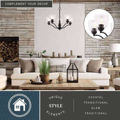 Bellwood 24.5” 5 Light Chandelier