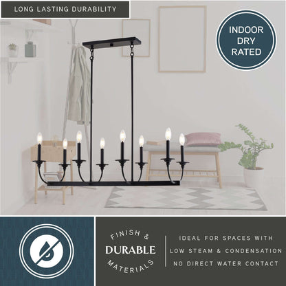 Durham 36” W 8 Light Linear Chandelier