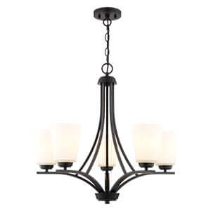 River Grove 24.75-in. W 5 Light Chandelier Matte Black