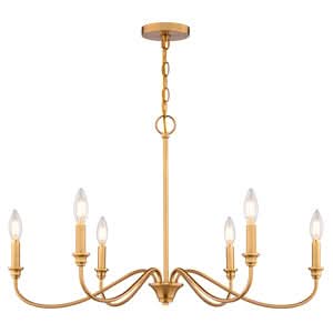 Annabelle 30-in. W 6 Light Chandelier Muted Brass
