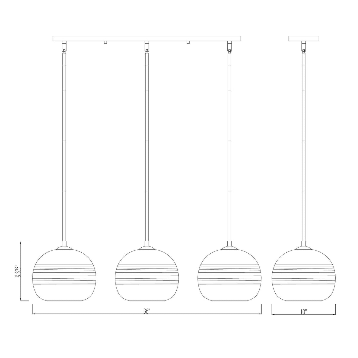 Harmony 3 Light Linear Chandelier Olde Brass
