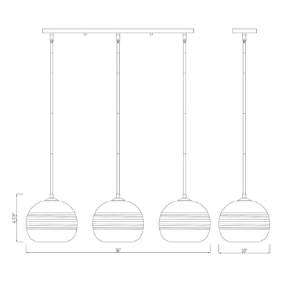 Harmony 3 Light Linear Chandelier Olde Brass