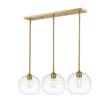 Harmony 3 Light Linear Chandelier Olde Brass