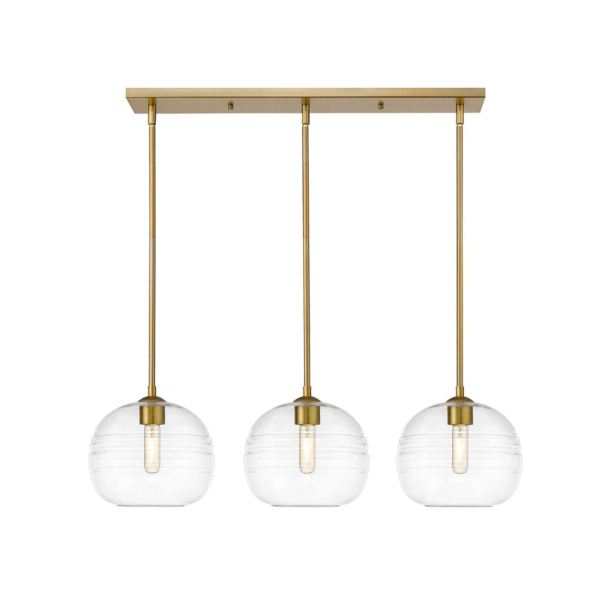 Harmony 3 Light Linear Chandelier Olde Brass