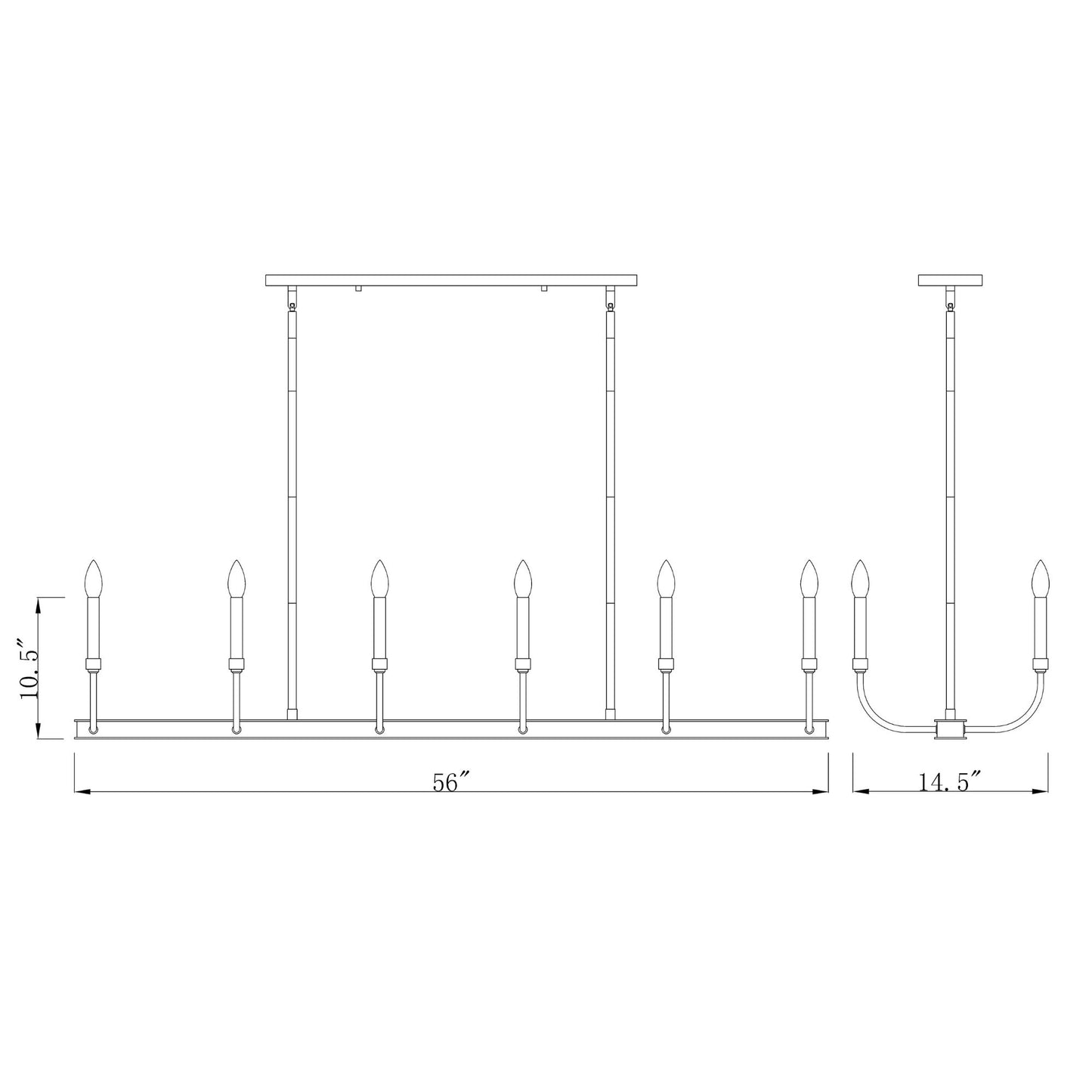Haylie 12 Light Linear Chandelier Matte Black + Brushed Nickel