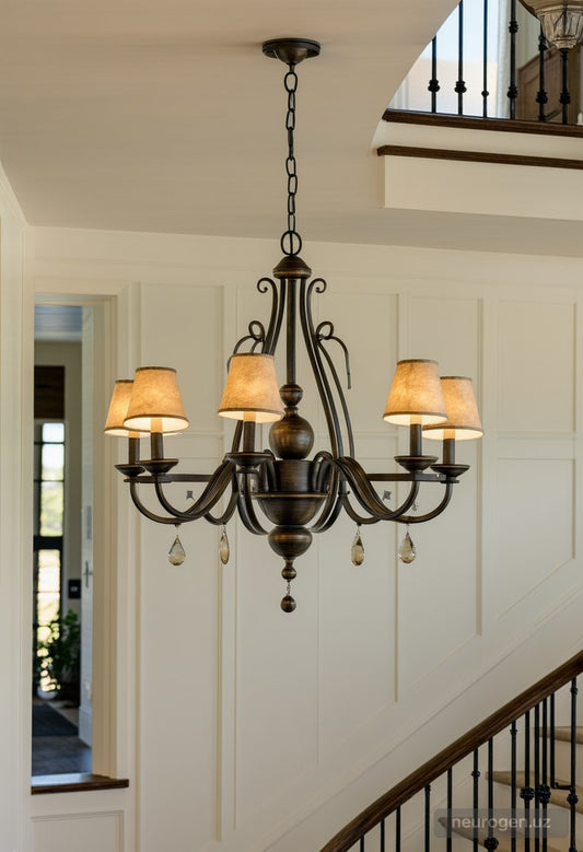 Hudson 5-Light Foyer Bronze Chandelier 27"