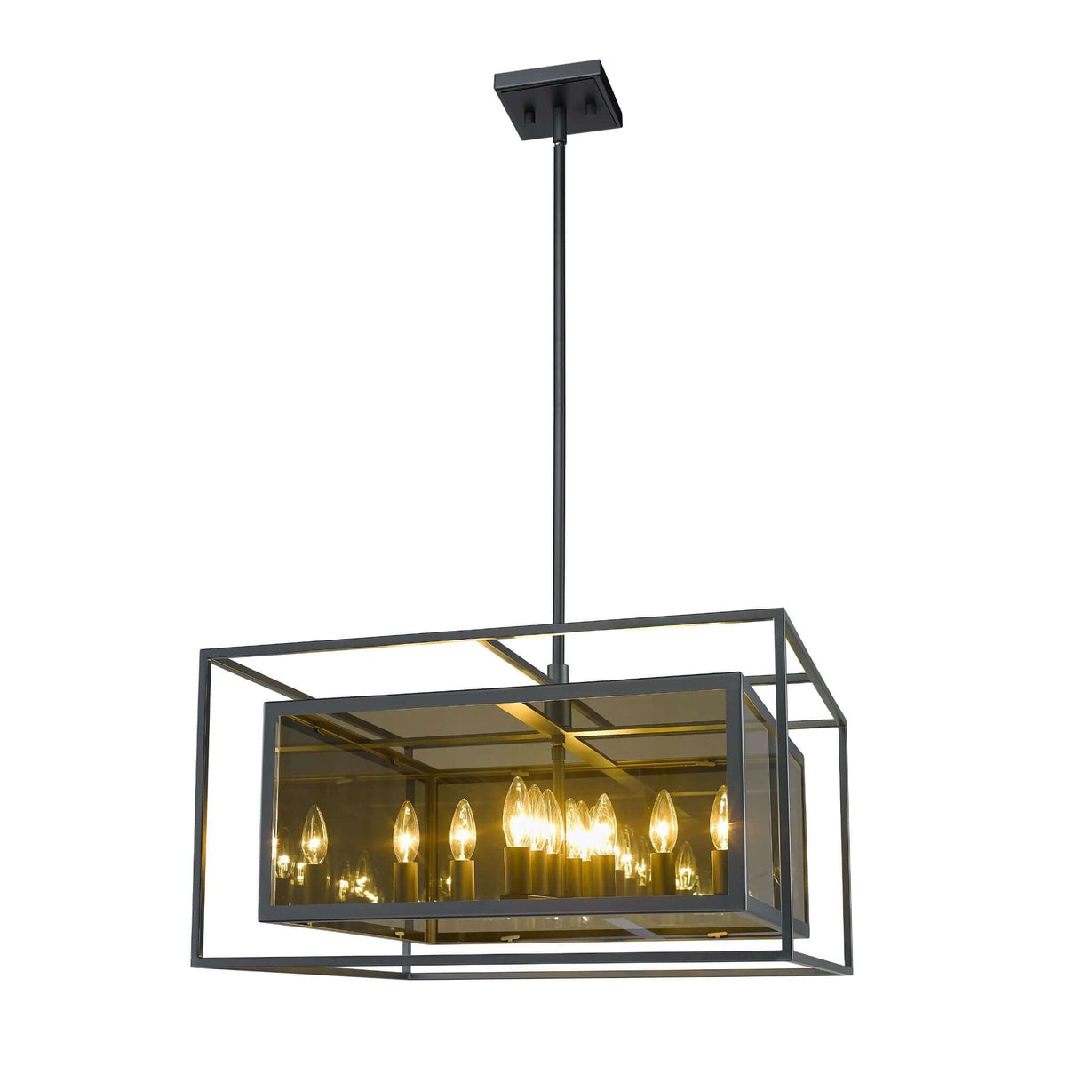 Infinity 12 Light Chandelier Misty Charcoal