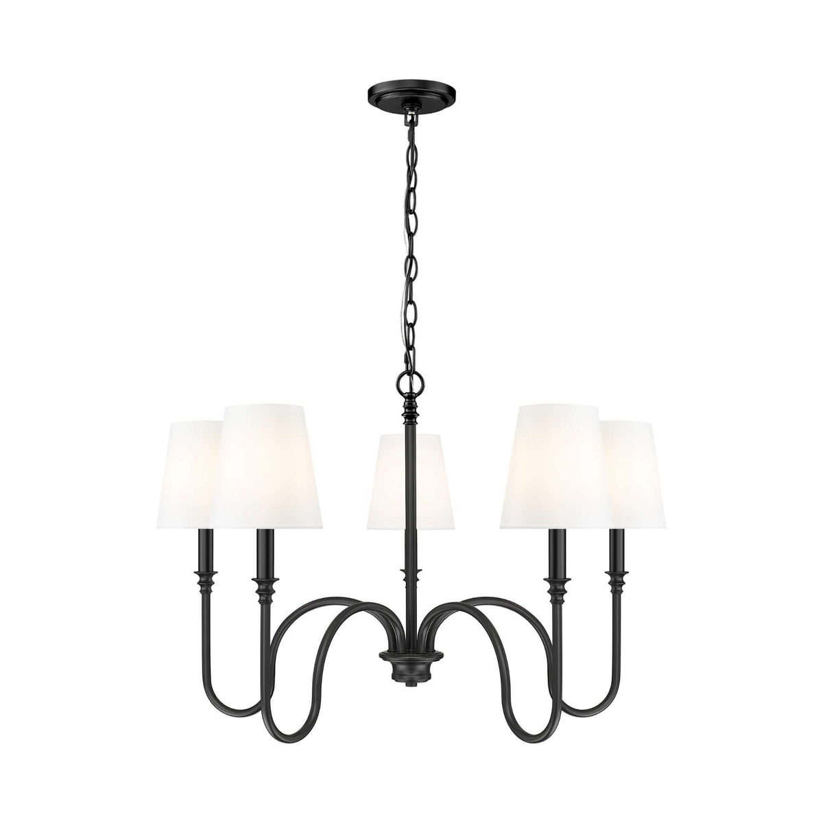 Jisele 5 Light Chandelier Matte Black