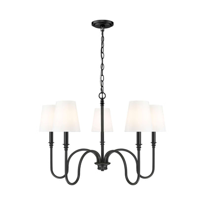Jisele 5 Light Chandelier Matte Black