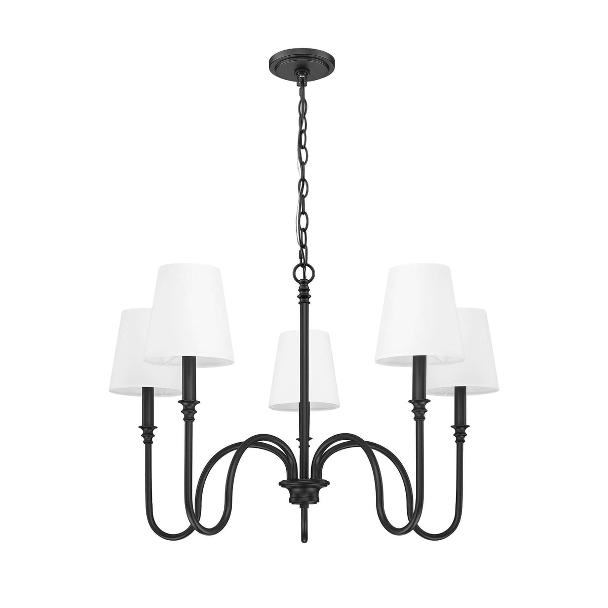 Jisele 5 Light Chandelier Matte Black