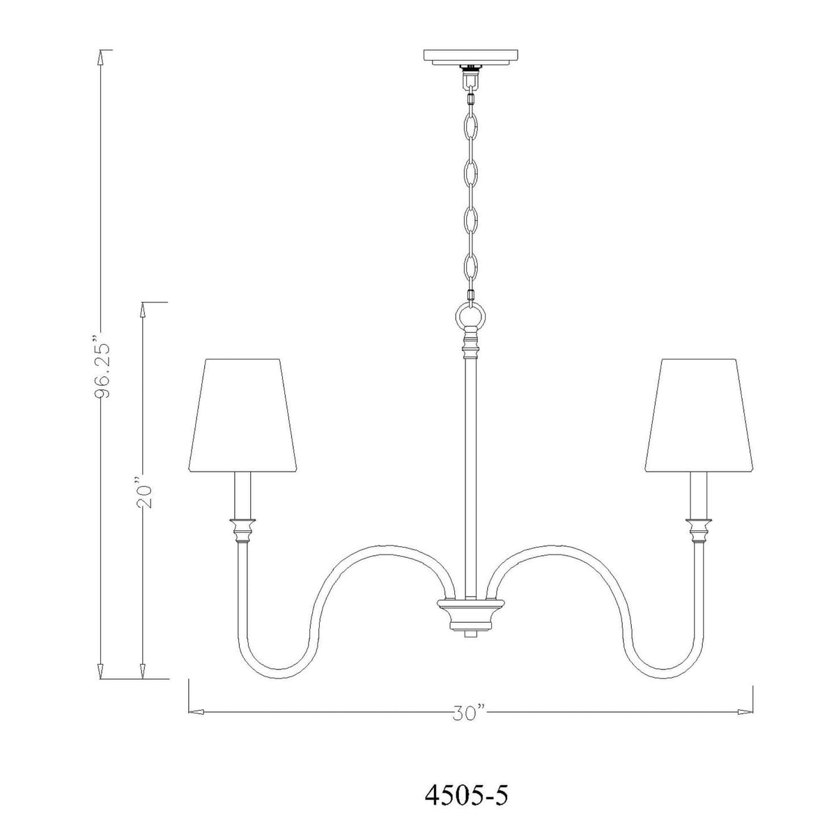 Jisele 5 Light Chandelier Matte Black