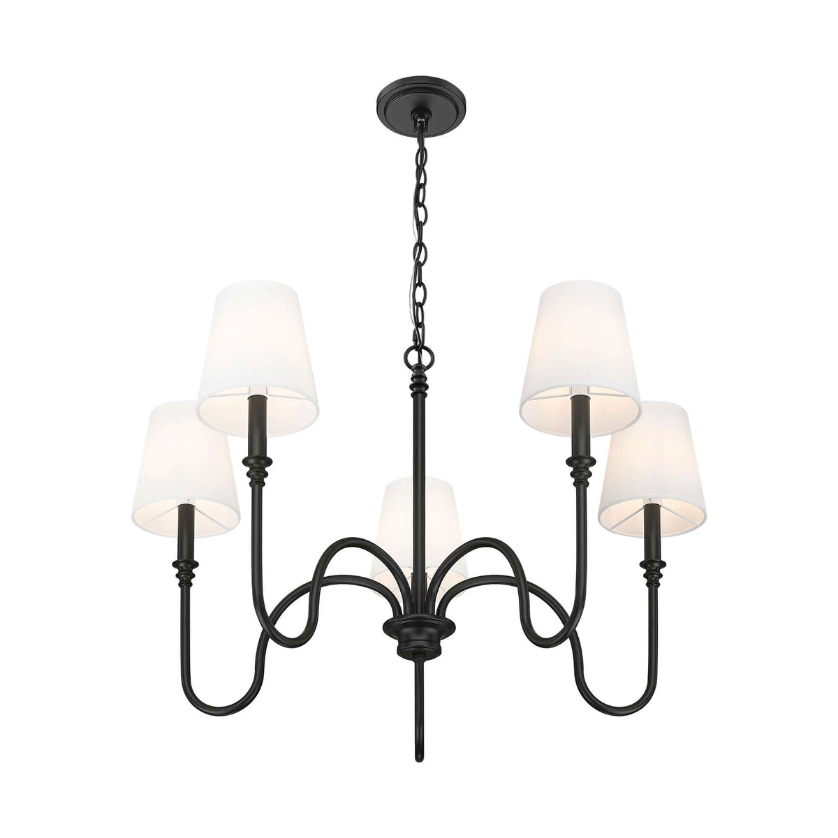 Jisele 5 Light Chandelier Matte Black