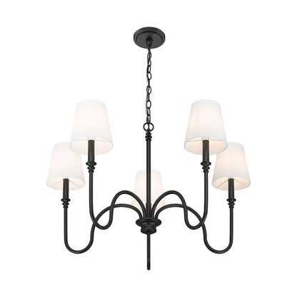 Jisele 5 Light Chandelier Matte Black