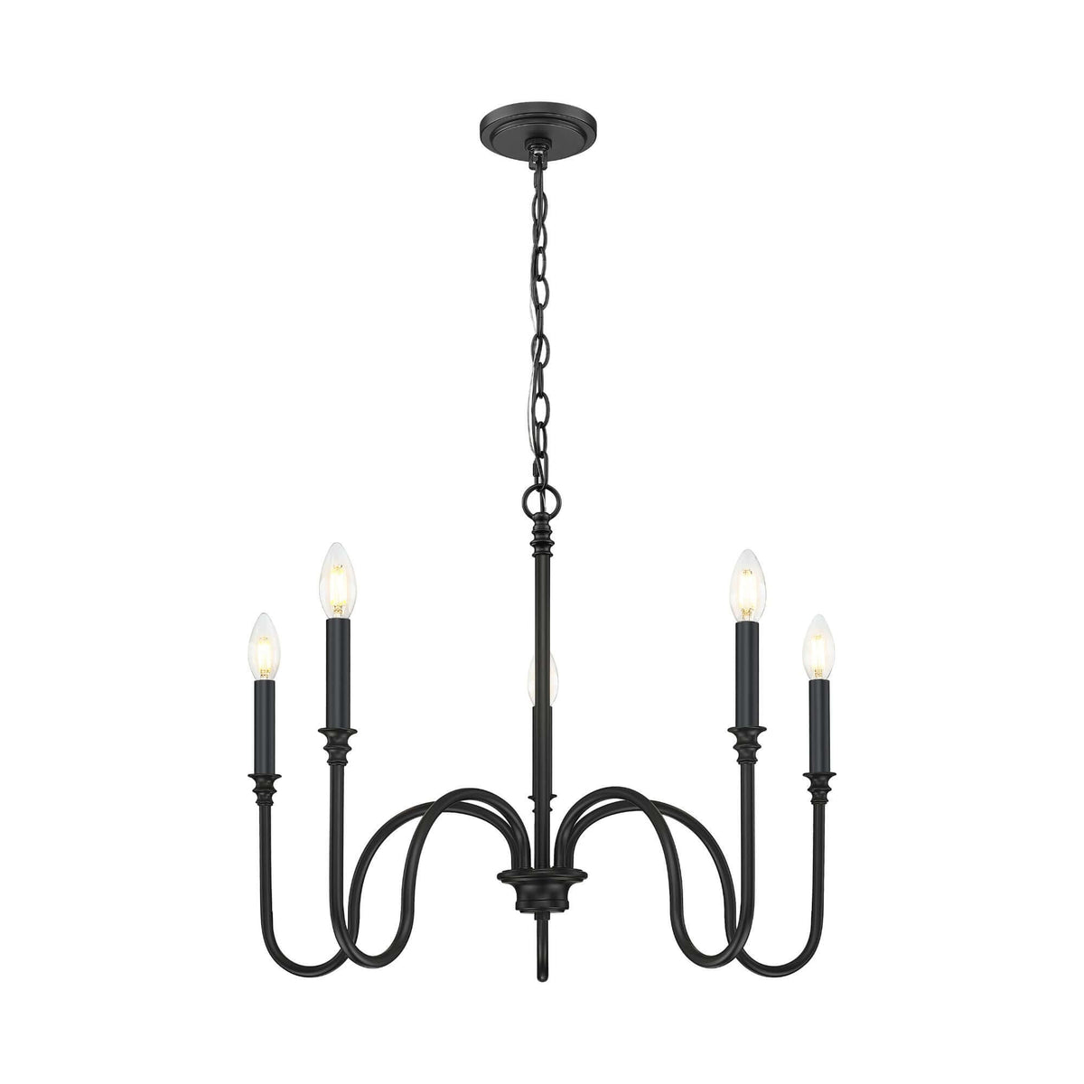 Jisele 5 Light Chandelier Matte Black