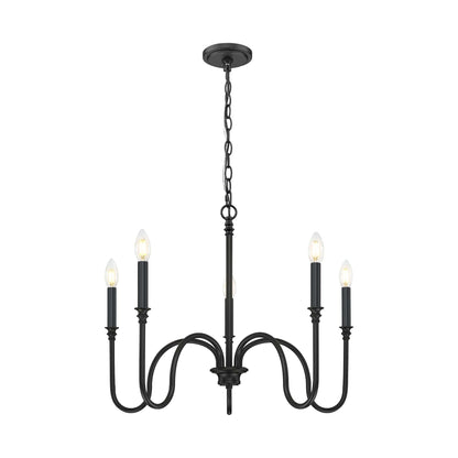 Jisele 5 Light Chandelier Matte Black