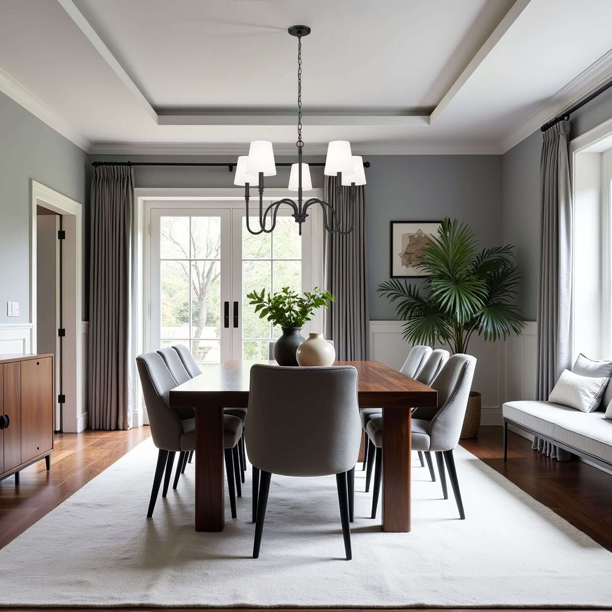 Jisele 5 Light Chandelier Matte Black