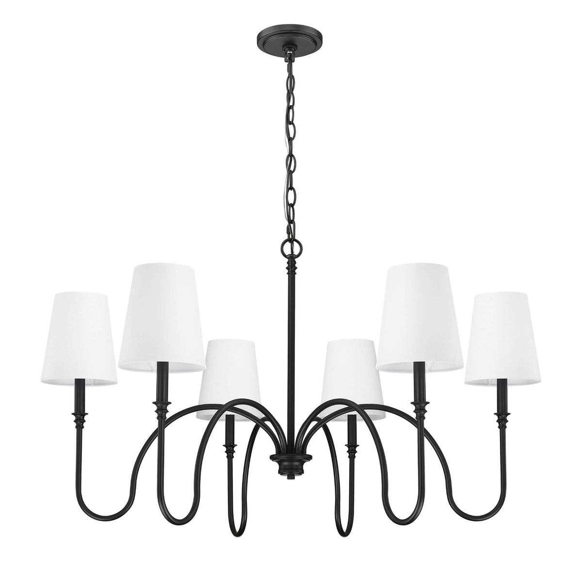 Jisele 6 Light Chandelier Matte Black