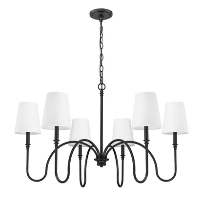 Jisele 6 Light Chandelier Matte Black