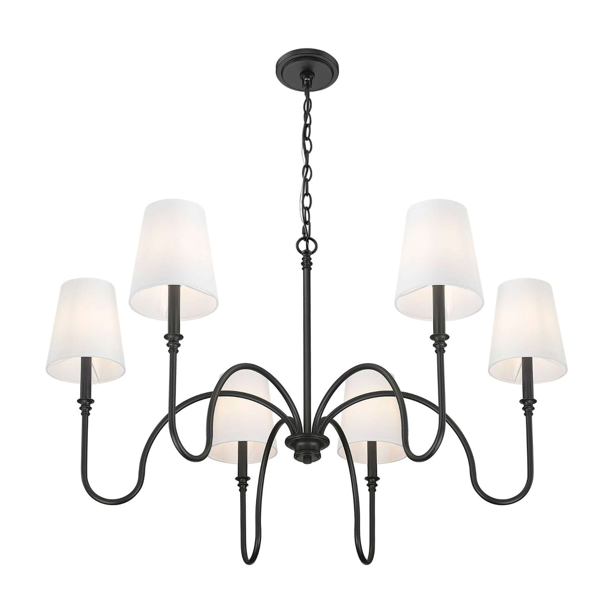 Jisele 6 Light Chandelier Matte Black